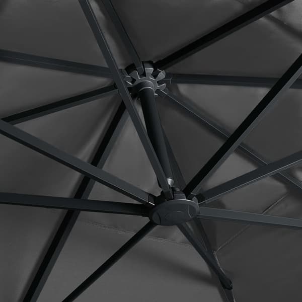 vidaXL hængeparasol med LED-lys aluminiumsstang 400x300 cm antracitgrå