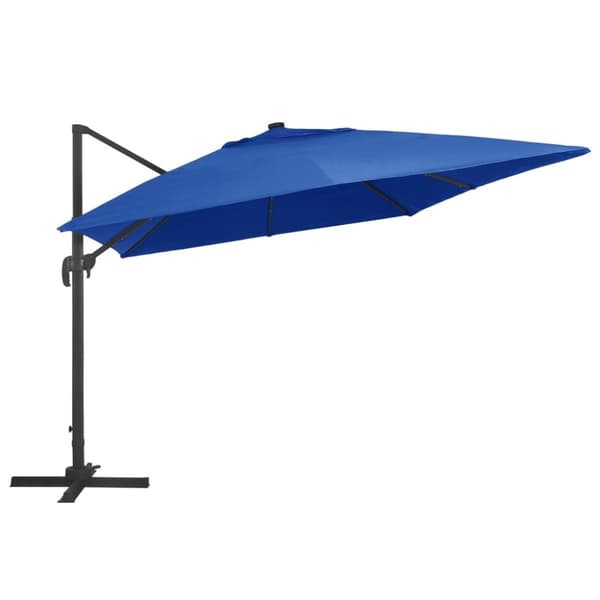 vidaXL Aurinkovarjo cantilever LED/alumiinitolppa 400x300 cm sininen