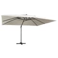Miniatyrbilde 1 av 9: vidaXL Hengende hageparasoll med LED og aluminiumsstang 400x300cm sand