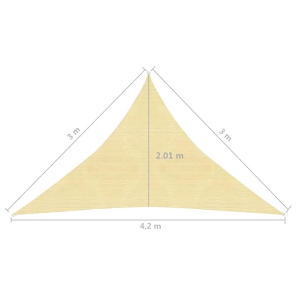 vidaXL Aurinkopurje 160 g/m² beige 3x3x4,2 m HDPE