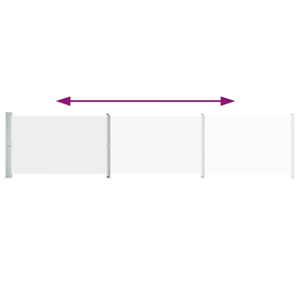 vidaXL Uttrekkbar sidemarkise 140x600 cm kremhvit