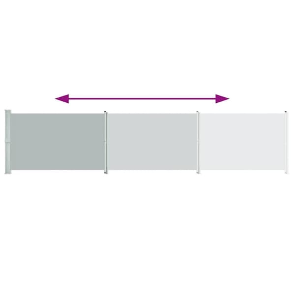 vidaXL Uttrekkbar sidemarkise 140x600 cm grå