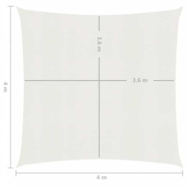 vidaXL Aurinkopurje 160 g/m² valkoinen 4x4 m HDPE