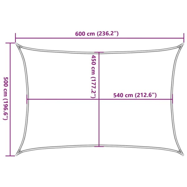 vidaXL Aurinkopurje 160 g/m² valkoinen 5x6 m HDPE