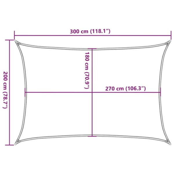 vidaXL solsejl 2x3 m 160 g/m² HDPE cremefarvet
