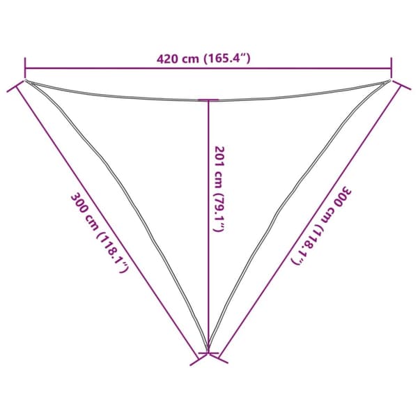 vidaXL Aurinkopurje 160 g/m² kerma 3x3x4,2 m HDPE