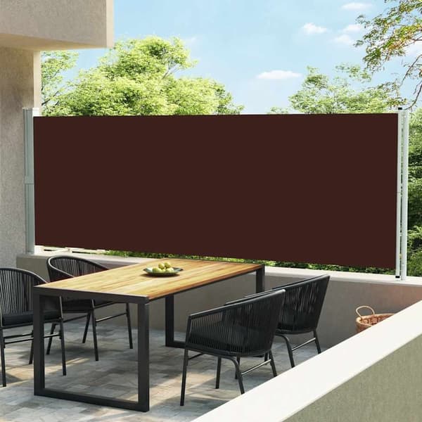 vidaXL Uttrekkbar sidemarkise 600x160 cm brun