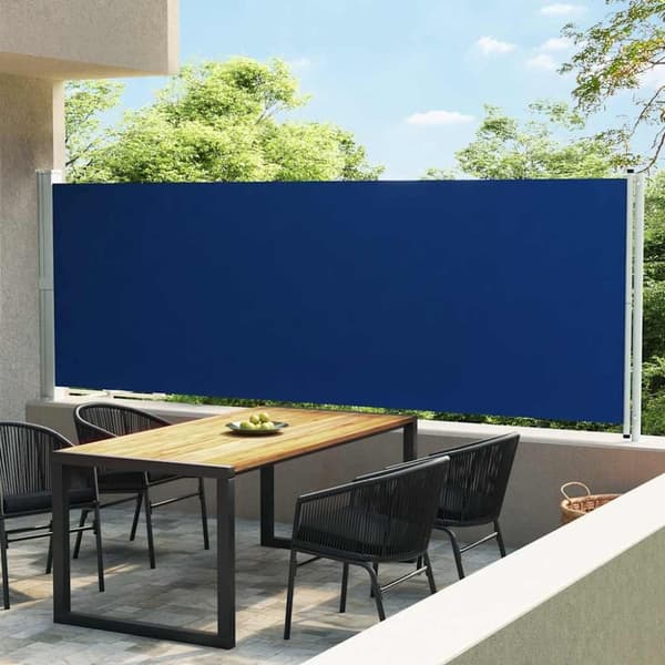 vidaXL Infällbar sidomarkis 600x160 cm blå