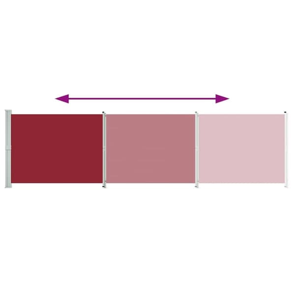 vidaXL Uttrekkbar sidemarkise 600x160 cm rød