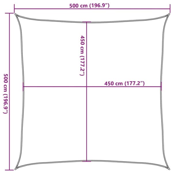 vidaXL Solseil 160 g/m² antrasitt 5x5 m HDPE