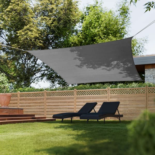 Solsegel i polyeten kvadratiskt, grå - 400 x 400 cm