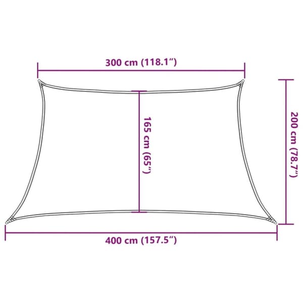 vidaXL solsejl 3/4x2 cm 160 g/m² HDPE antracitgrå