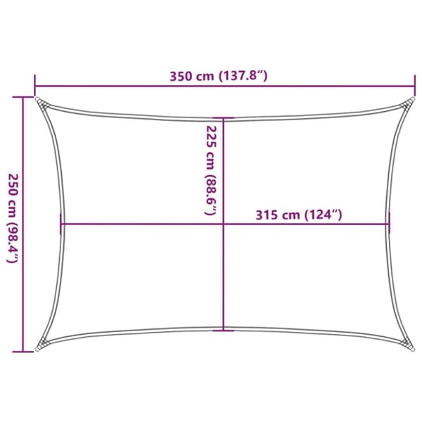 vidaXL solsejl 2,5x3,5 m 160 g/m² HDPE mørkegrøn