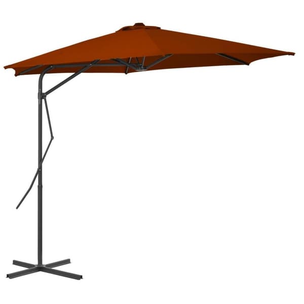 vidaXL Hageparasoll med stålstang terrakotta 300x230 cm
