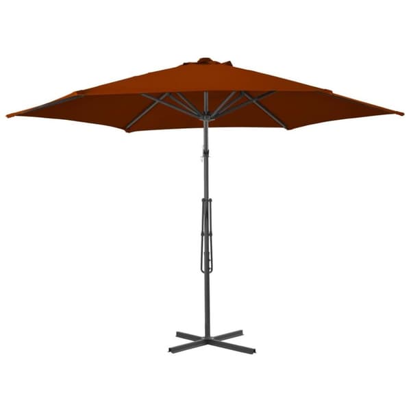 vidaXL Hageparasoll med stålstang terrakotta 300x230 cm