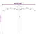 Miniatyrbillede 9 af 9: vidaXL altanparasol med aluminiumsstang 270x144x222 cm halv sort
