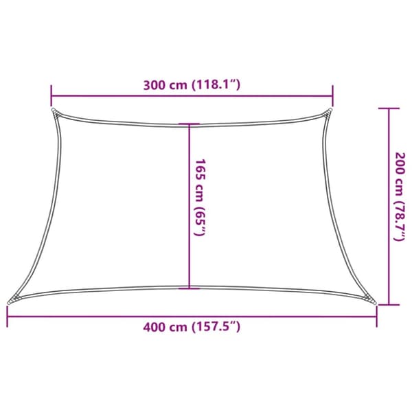vidaXL Solsegel 160 g/m² mörkgrön 3/4x2 m HDPE