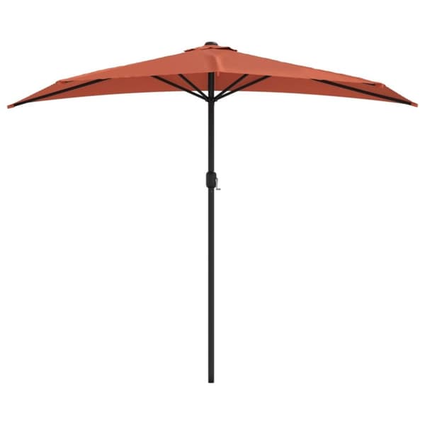 vidaXL Balkongparasoll aluminiumsstang terrakotta 270x144x222 cm halv
