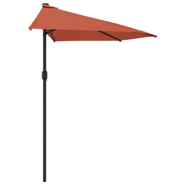 vidaXL Balkongparasoll aluminiumsstang terrakotta 270x144x222 cm halv
