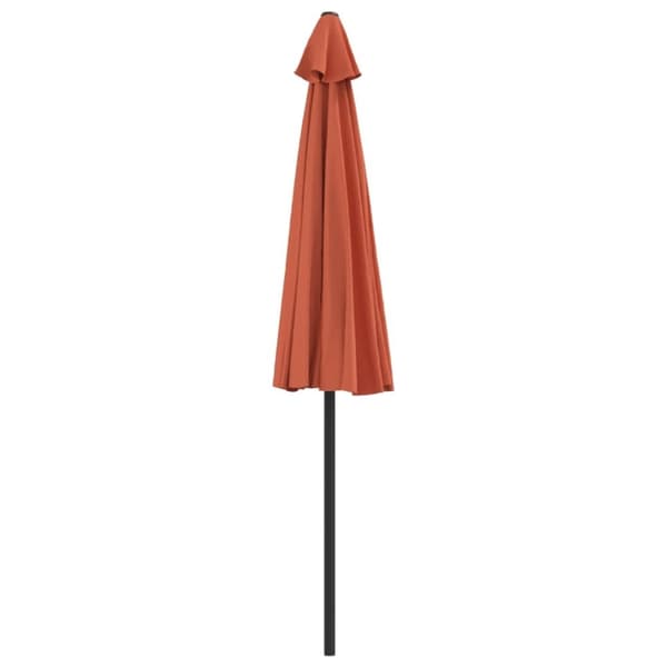 vidaXL Balkongparasoll aluminiumsstang terrakotta 270x144x222 cm halv