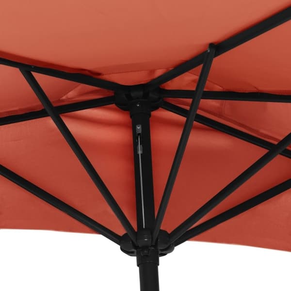 vidaXL Balkongparasoll aluminiumsstang terrakotta 270x144x222 cm halv
