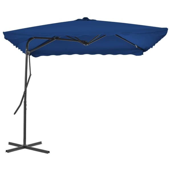 vidaXL haveparasol med stålstang 250x250x230 cm cm blå