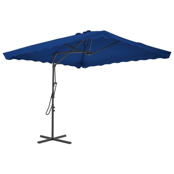 vidaXL haveparasol med stålstang 250x250x230 cm cm blå