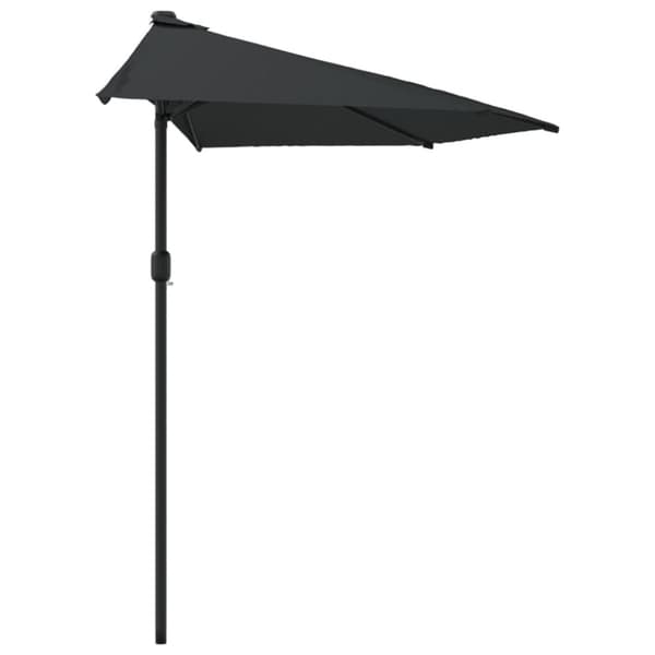 vidaXL altanparasol med aluminiumsstang 300x155x223 cm halv sort