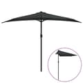 Miniatyrbillede 2 af 9: vidaXL altanparasol med aluminiumsstang 300x155x223 cm halv sort