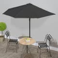 Miniatyrbillede 1 af 9: vidaXL altanparasol med aluminiumsstang 300x155x223 cm halv sort