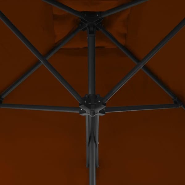 vidaXL Aurinkovarjo terästolpalla 250x250x230 cm terrakotta
