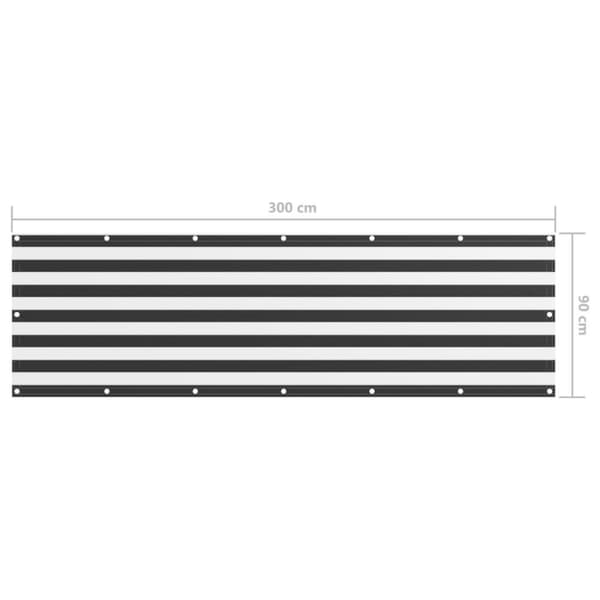 vidaXL Balkongskjerm antrasitt og hvit 90x300 cm oxfordstoff