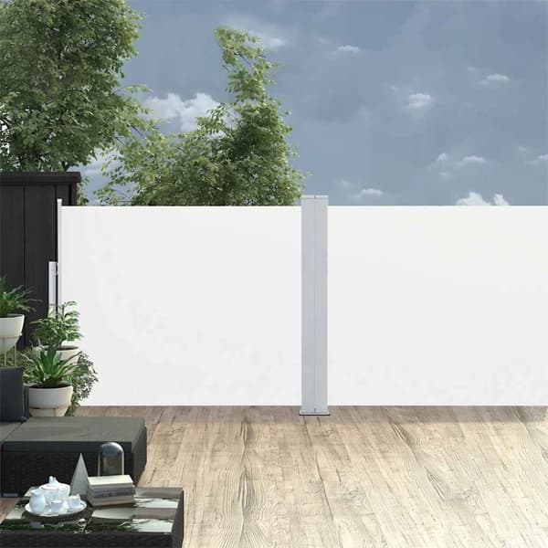 vidaXL Infällbar sidomarkis 170x1200 cm gräddvit
