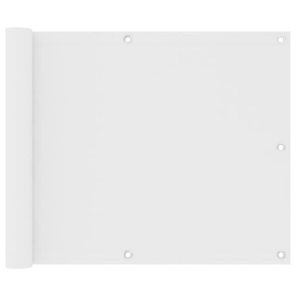 vidaXL Balkongskjerm hvit 75x600 cm oxfordstoff
