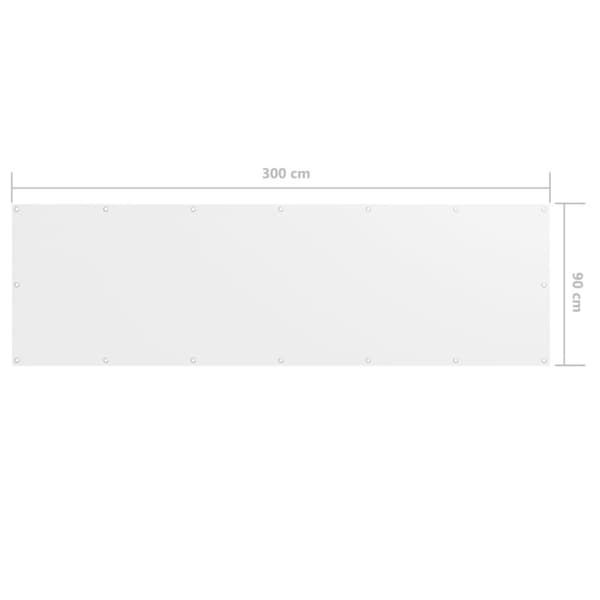vidaXL altanafskærmning 90x300 cm oxfordstof hvid