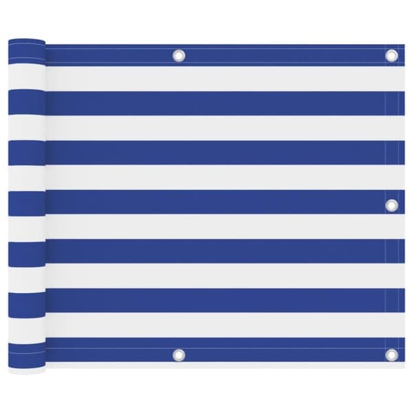 vidaXL Parvekkeen suoja sinivalkoinen 75x300 cm Oxford kangas