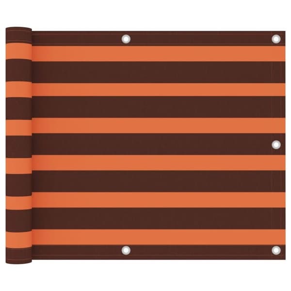 vidaXL Parvekkeen suoja oranssi ja ruskea 75x400 cm Oxford kangas