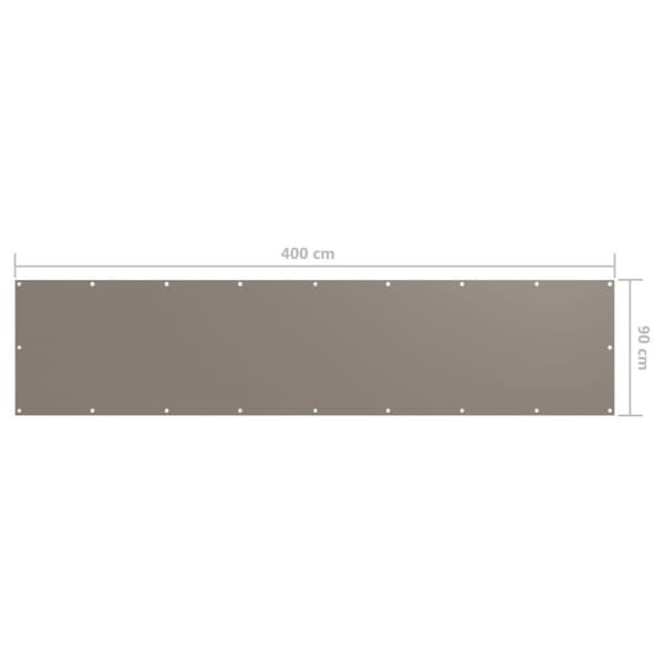 vidaXL Parvekkeen suoja harmaanruskea 90x400 cm Oxford kangas