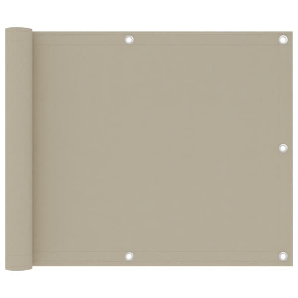 vidaXL Balkongskjerm beige 75x300 cm oxfordstoff
