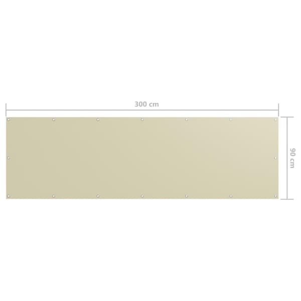 vidaXL altanafskærmning 90x300 cm oxfordstof cremefarvet