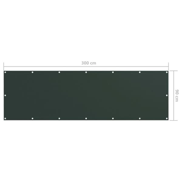 vidaXL Parvekkeen suoja tummanvihreä 90x300 cm Oxford kangas