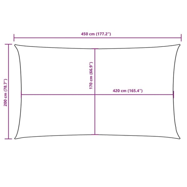 vidaXL Solseil oxfordstoff rektangulær 2x4,5 m beige