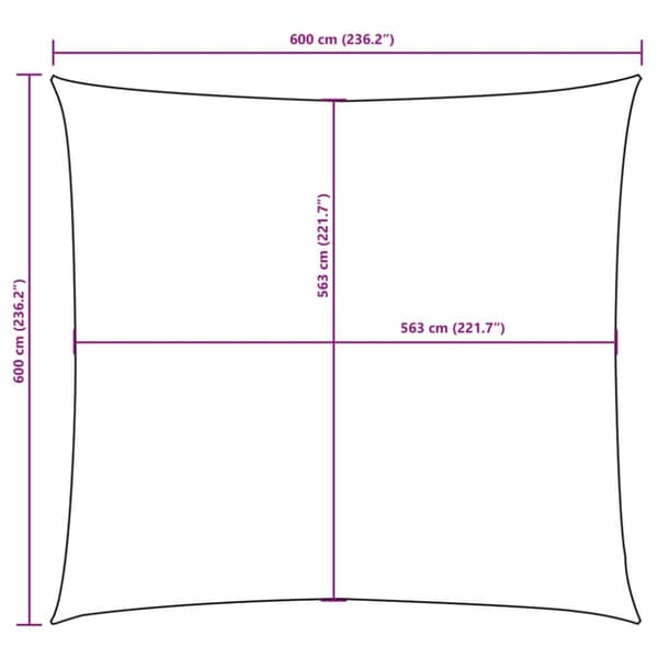 vidaXL Aurinkopurje Oxford-kangas neliö 6x6 m tummanvihreä