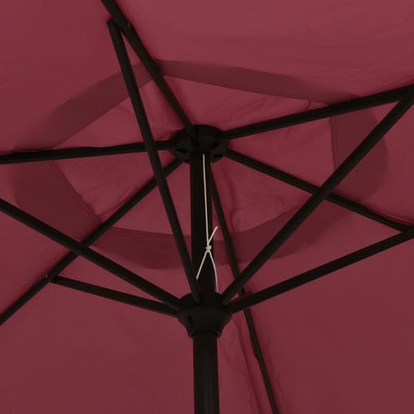 vidaXL Puutarha-aurinkovarjo metallitolpalla viininpunainen 300 cm