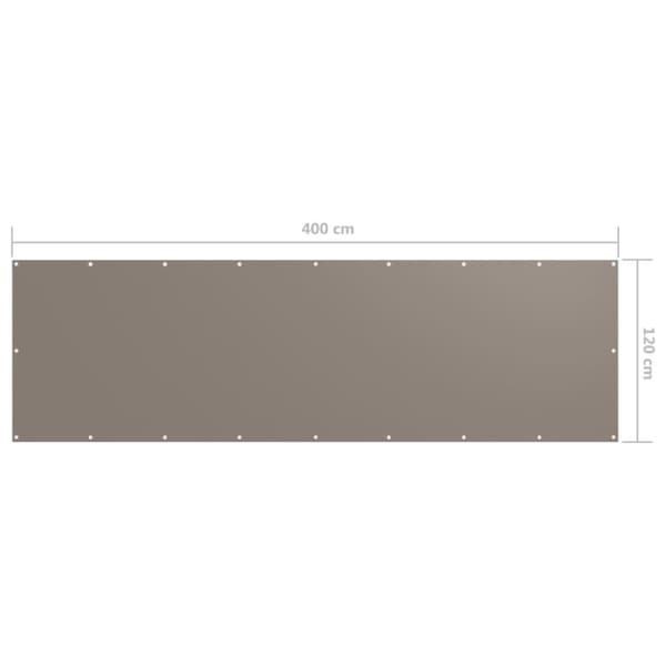 vidaXL Balkongskjerm gråbrun 120x400 cm oxfordstoff