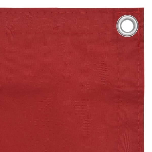 vidaXL Balkongskjerm rød 90x600 cm oxfordstoff
