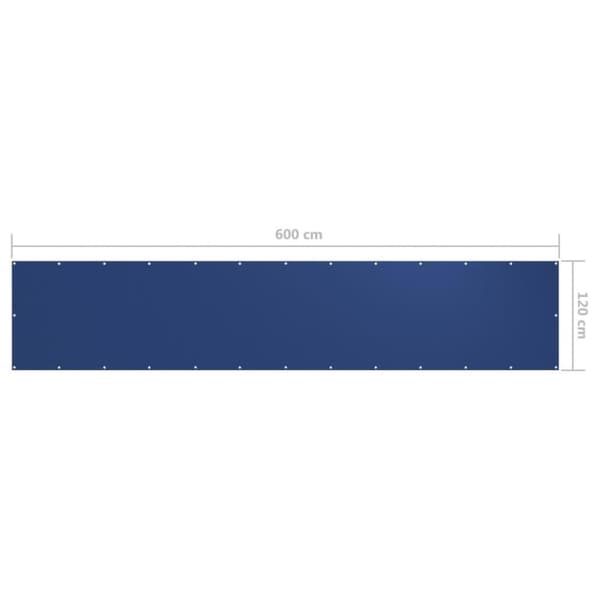 vidaXL Balkongskjerm blå 120x600 cm oxfordstoff