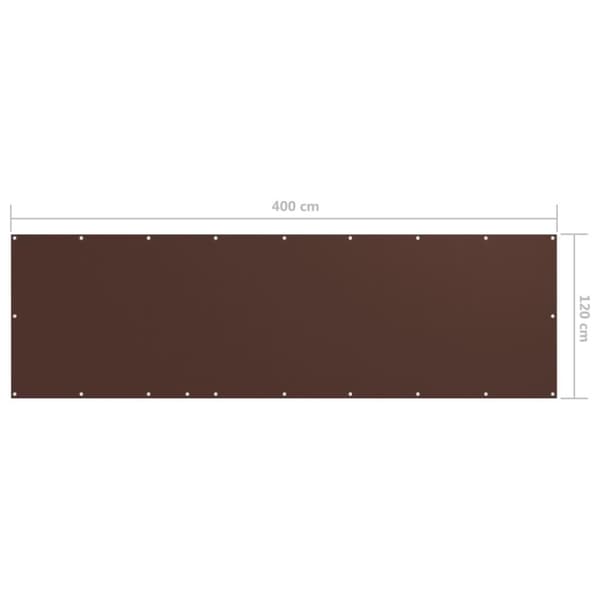 vidaXL Parvekkeen suoja ruskea 120x400 cm Oxford kangas