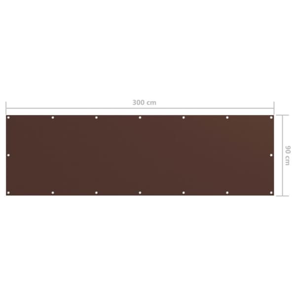 vidaXL Parvekkeen suoja ruskea 90x300 cm Oxford kangas