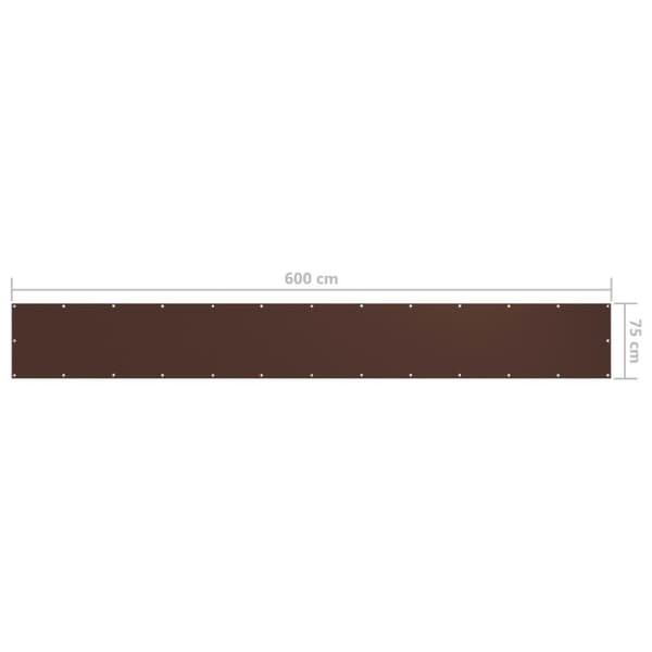 vidaXL altanafskærmning 75x600 cm oxfordstof brun